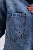 Bejeweled Oversized Denim Shirt
