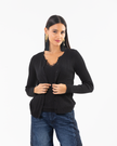 Black 2-in-1 Lace Trim Knot Top