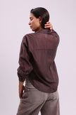 Chocolate Button-Up Blouse