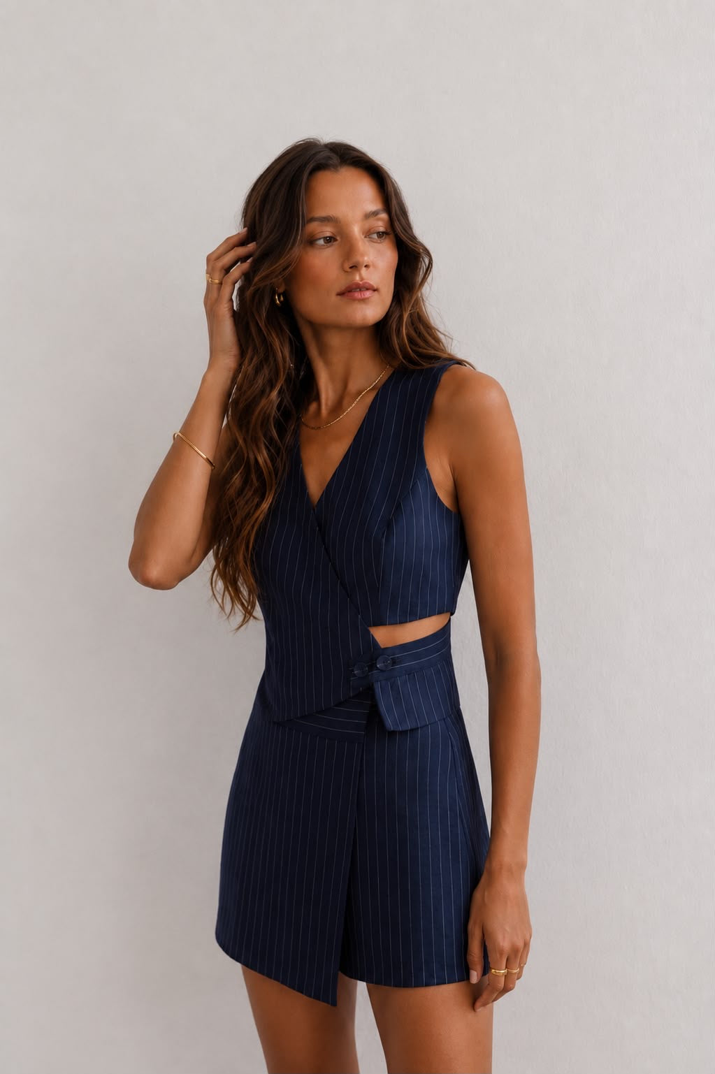 Pin Stripe Skort Set