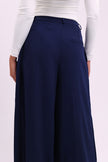 Navy Pleated Palazzo Pants