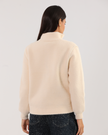 Cream Boucle Jacket with Oversized Flap Pockets