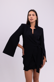 Belted Wrap Black Blazer