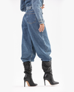 Blue Denim Balloon with Cinched Ankles
