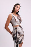 Earth-Tone  Rushed Detail Dress