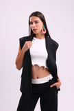 Black Sleevless Blazer