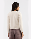 Ivory Asymmetric Button Knit