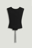 Black T-Shirt with Lace up Back Detail