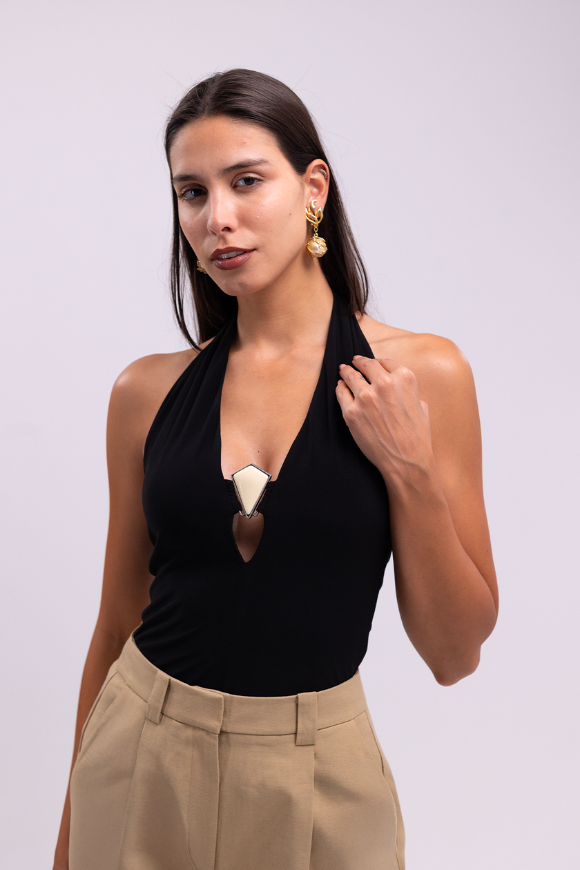 Hatler Deep V Blouse