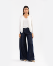 White 2-in-1 Lace Trim Knot Top