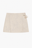 Embroidered Cream Skort