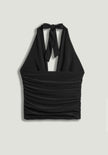 Deep V Hatler Detail Blouse