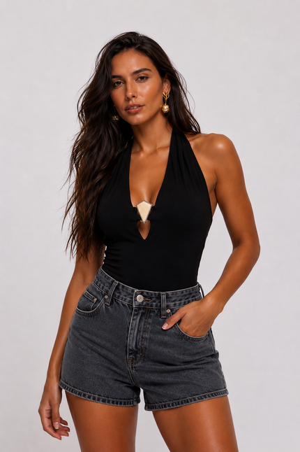 Hatler Deep V Blouse