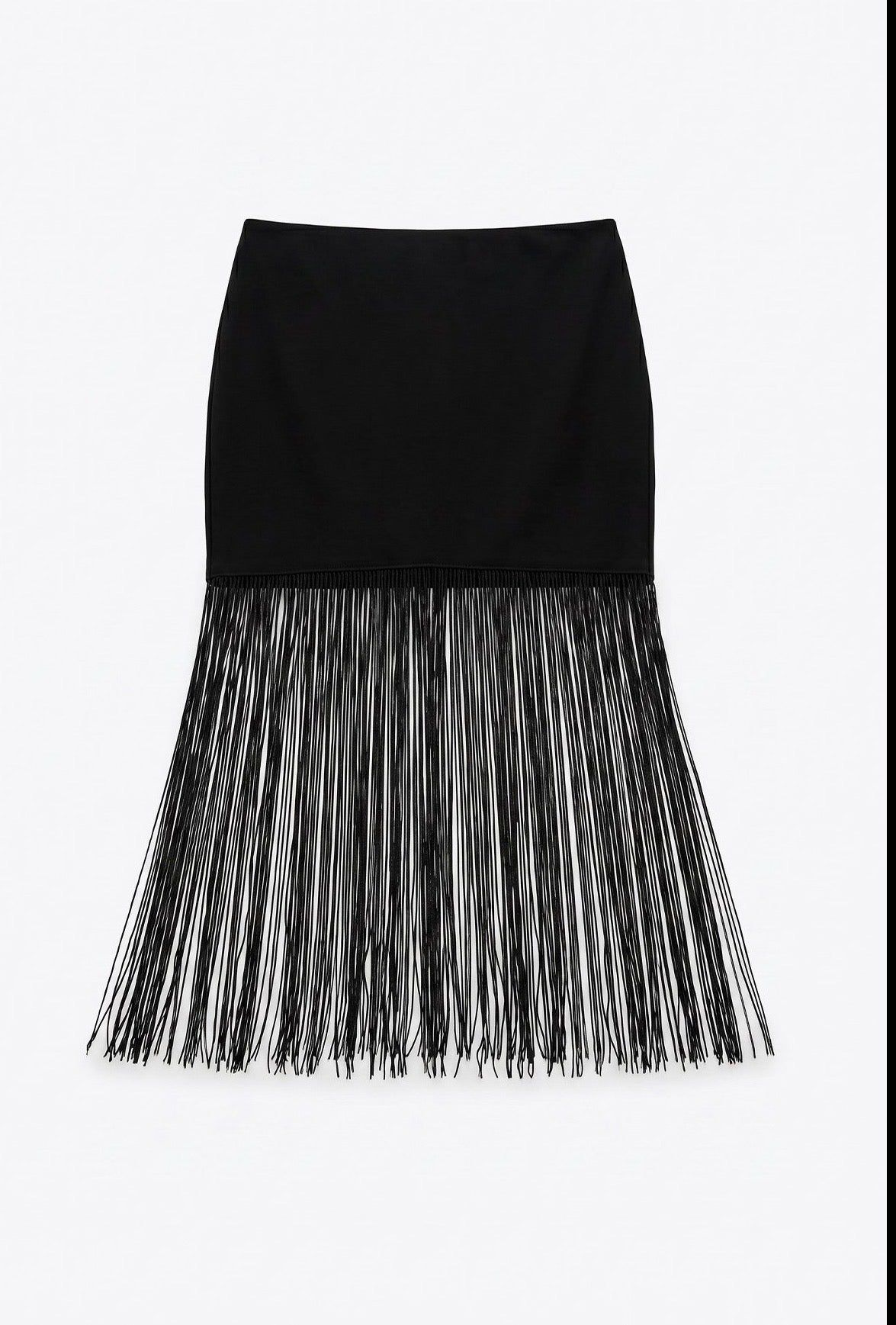 Black Tassel Detail Mini Skirt