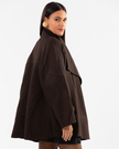 Oversized Brown Jacket Blouse Style