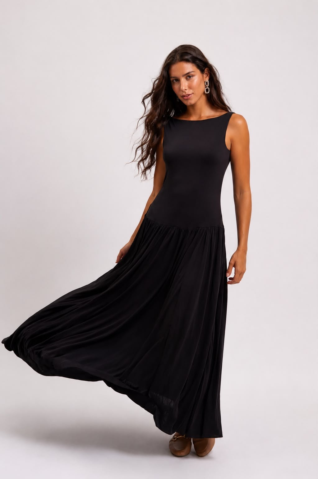 Black Backless Maxi Dress