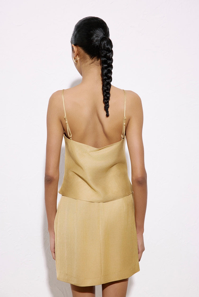 Accessory Detailed Mini Camel Skirt