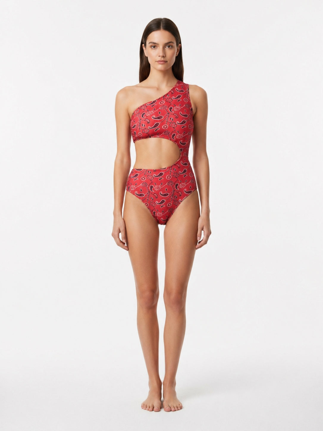Paisley Cutout Rouge Swimsuit